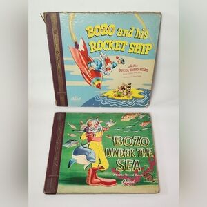 1947 - Bozo and His Rocket Ship & Bozo Under the Sea - Kids Story Books/Records